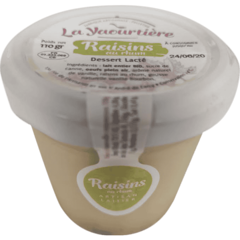 Flan Bio rhum raisin – Dessert BIO au lait entier
