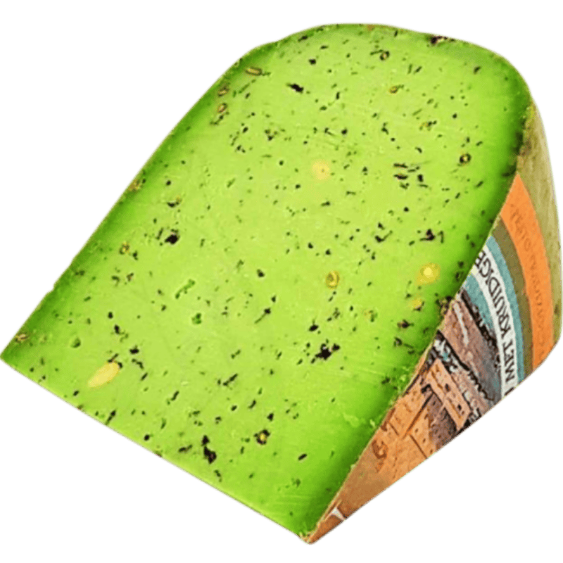 Gouda farmhouse cheese with green pesto