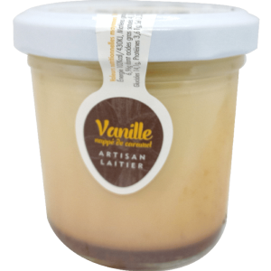 Organic vanilla custard with caramel coating