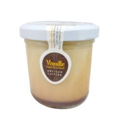 Organic vanilla custard with caramel coating