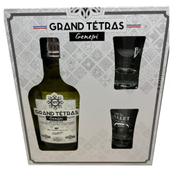 Traditional genepi box 20 cl and 2 glasses offered