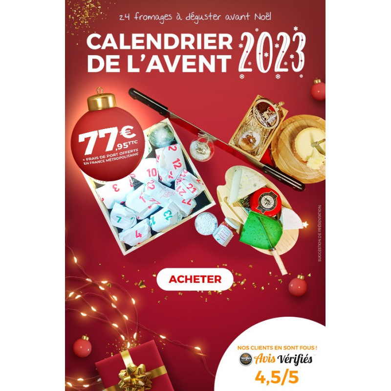 Calendrier de l'Après 24 fromages à offrir pour Noël 2023