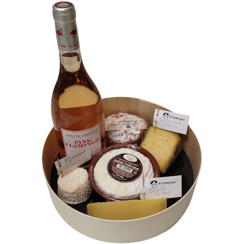 Summer aperitif tray - bottle of organic rosé igp Camargue